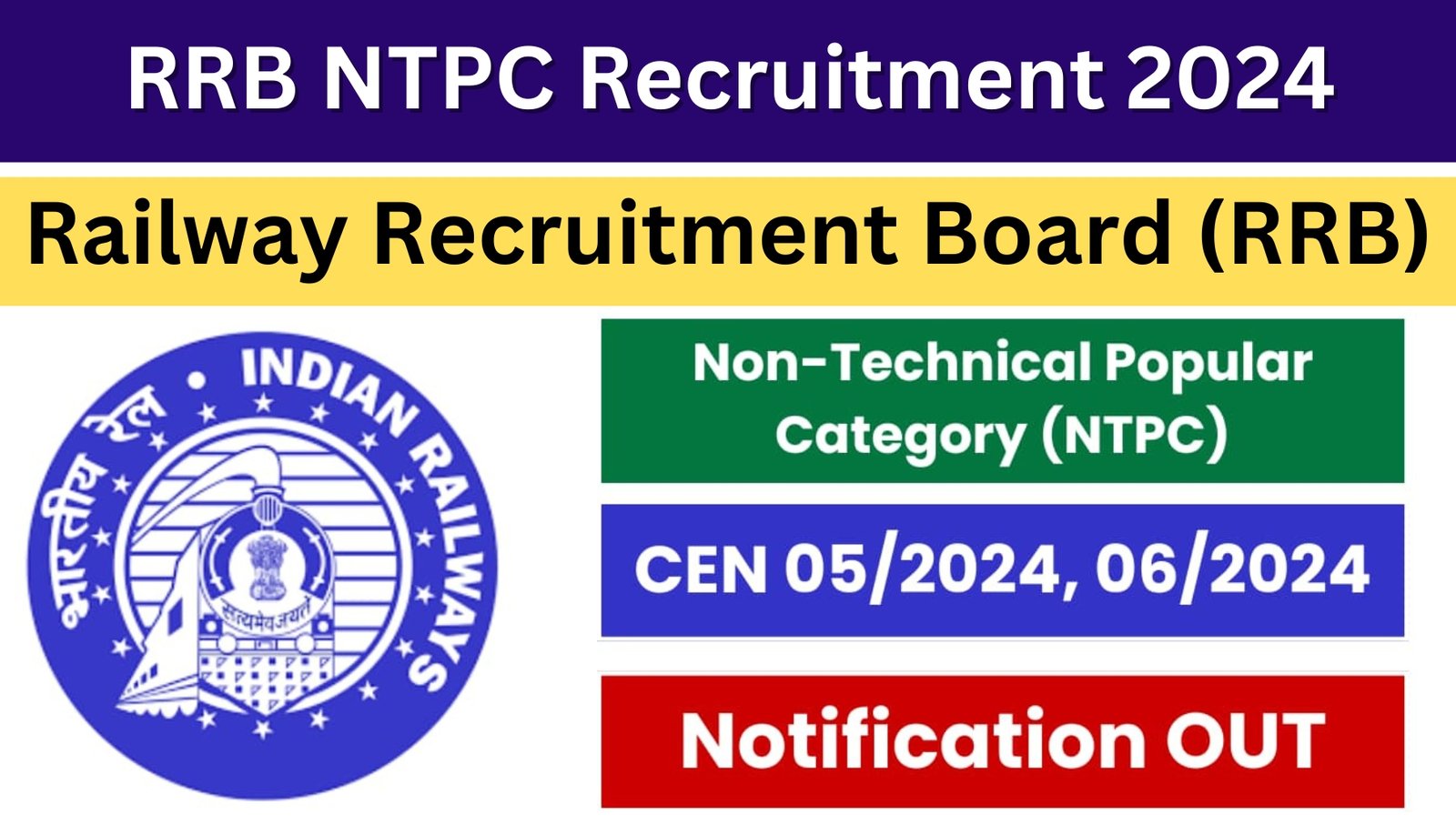 RRB NTPC Recruitment 2024 Notification